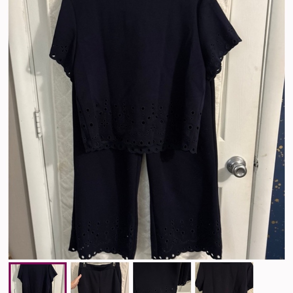 Elegant Black Eyelet Women's Jumpsuit